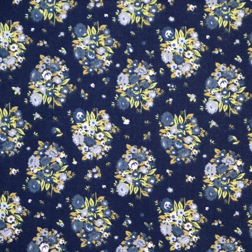 Lillemustriga, puuvillane popliinkangas (Poplin Damas 5001), 150cm