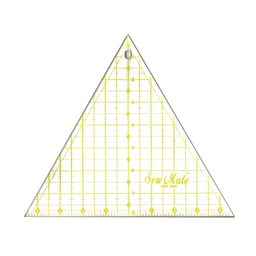 Tollmõõdustikus läbipaistev kolmnurk-joonlaud, 60°, 9,2" × 9,2" × 9,2", SewMate ET608