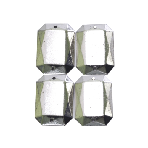 Metallilaadsed tahulised dekoratiivkivid, 4 tk pakis, 18 × 14 mm