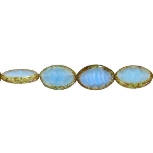 Piklik ovaalne, äärtest beežikas (Jablonex) 20x14x4mm klaashelmes