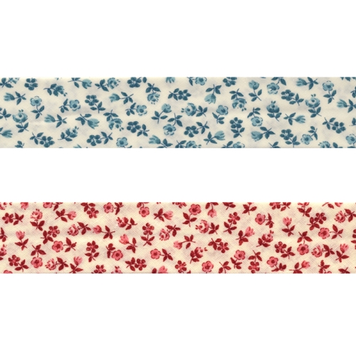 Puuvillane lillemustritega diagonaalkant, 30 mm, "Floral", Byetsa