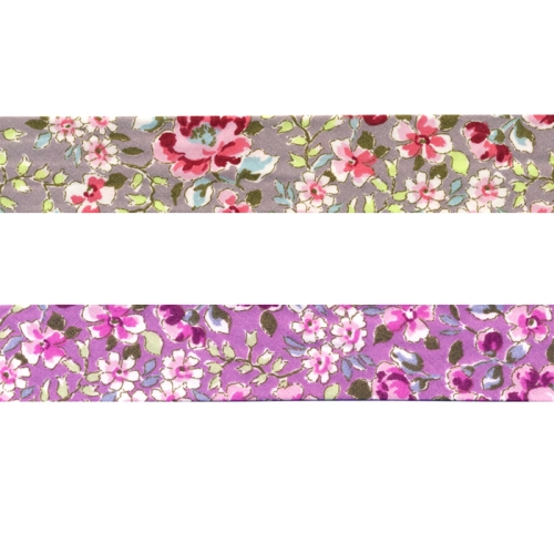 Puuvillane romantilise õiemustriga diagonaalkant, 30 mm, "Flor", Byetsa