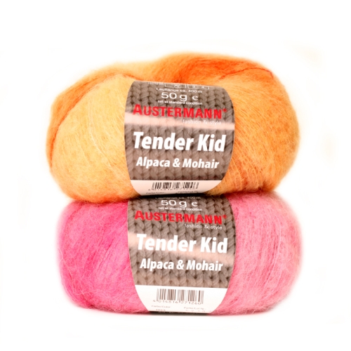 Alpakavillaga mohäärlõng Tender Kid, Austermann (Saksamaa)