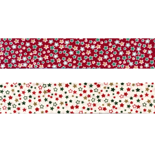 Puuvillane värviliste tähekestega diagonaalkant laiusega 30 mm, "Christmas", Byetsa