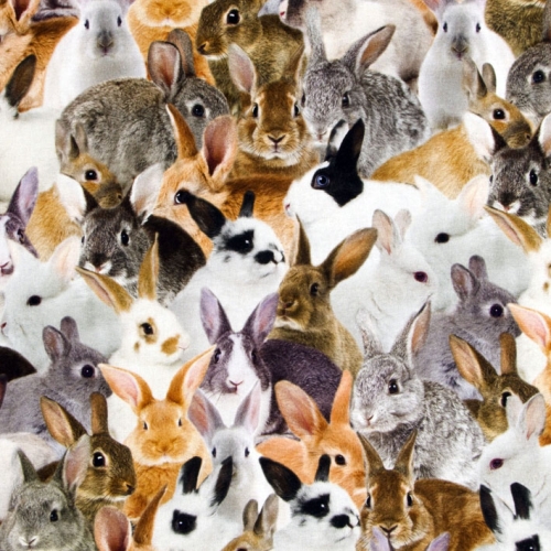 Tugev prinditud jänkumustriga puuvillane kangas Art. BB/91227