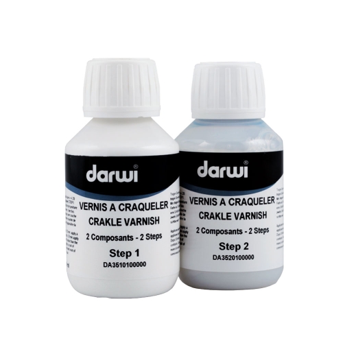 Kaheetapiline mõrastav krakleelakk Darwi Cracle Varnish 2-Steps, 100ml+100ml