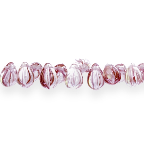 Tilgakujuline ülalt auguga 9x6mm klaashelmes (Preciosa)