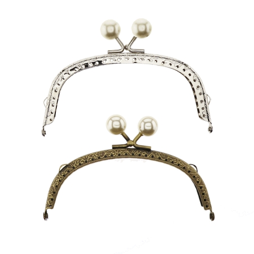 Kukkaronkehys, laukkukehys helmiäisnupeilla, 12 cm x 6 cm