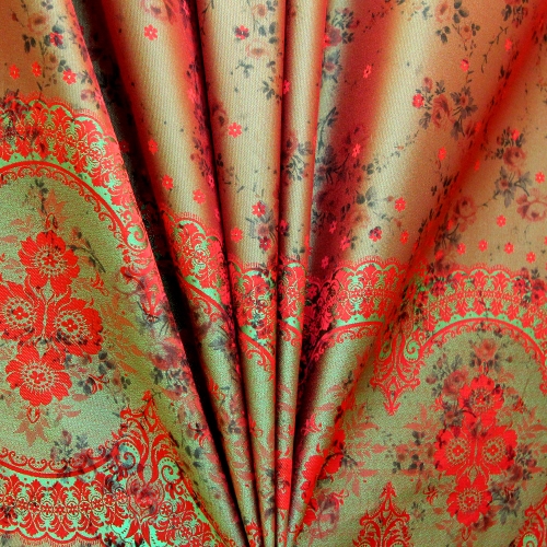 Sissekootud mustriga (jacquard) elegantne kunstsiidist kangas 620362