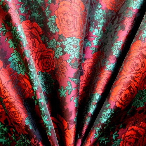 Sissekootud mustriga (jacquard) elegantne kunstsiidist kangas 501373