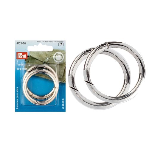 Ümar karabiinhaak, 45 mm, auk ø35 mm, nikeldatud, 2 tk, Prym 417 890