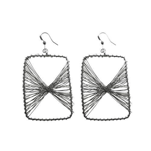 Square Wire Earring;, 60mm