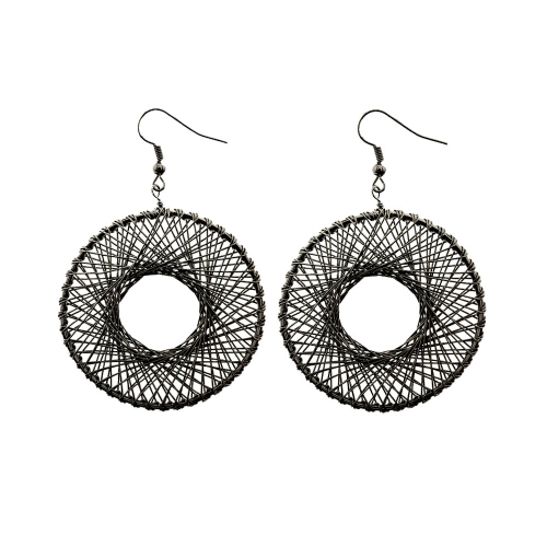 Circular Wire Earring;, 60mm