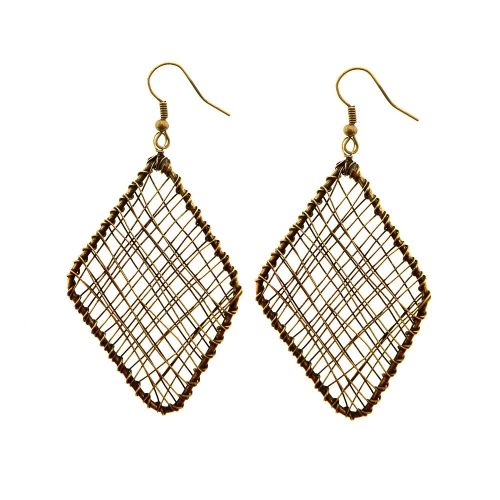 Diamond Wire Earring;, 60mm