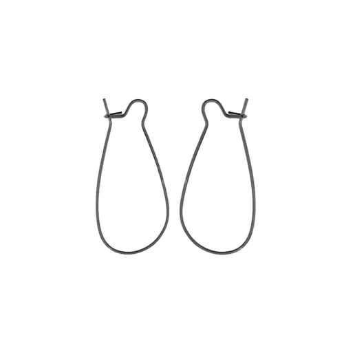 Earring Ear Wires, Closable;, 25 x 12mm