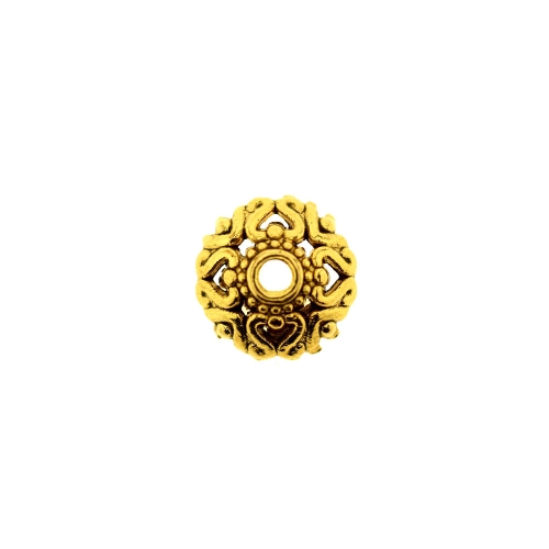 Lillekujuline, reljeefse mustriga pärlikübar, Bead Cup, 9 x 9 x 3mm