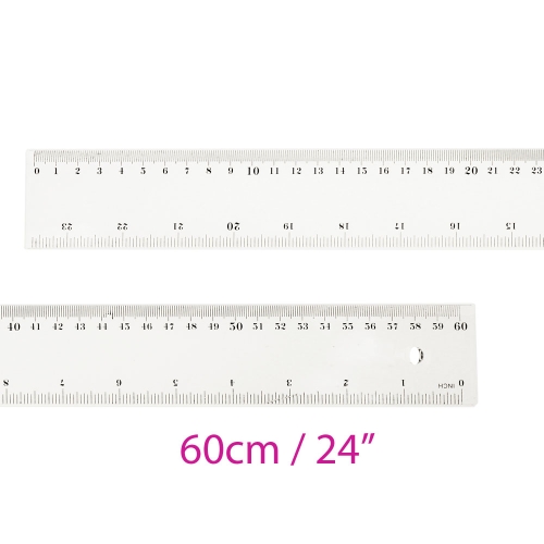 Läbipaistev jäik plastjoonlaud, 4,5 cm x 60 cm, 24" tolli, 1060