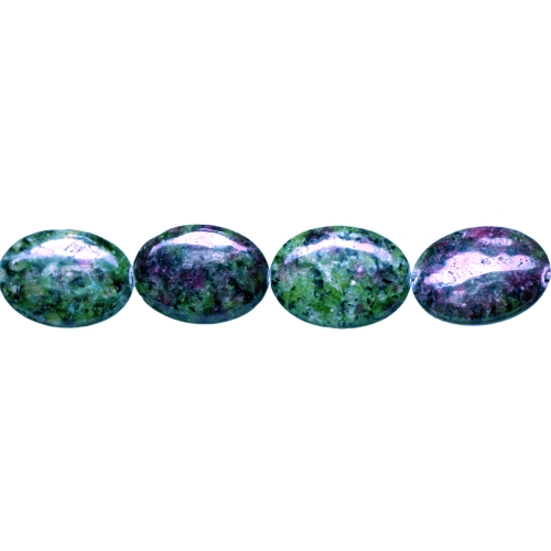 Ovaalsed, lapikud, naturaalsed rubiintsoisiit helmed, 18 x 13 x 5mm 