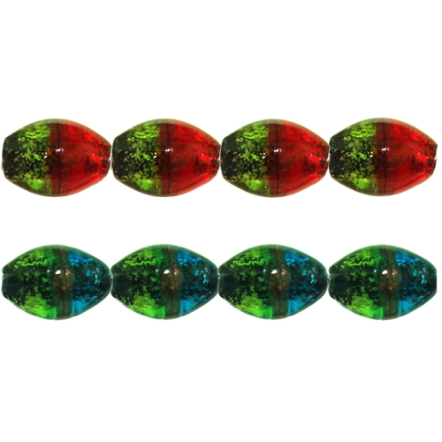 Ovaalne klaashelmes, kauni pärlmutter-metallik läikega 16x11mm