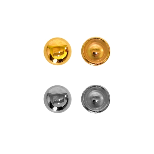 Ümarad lapikud aukudeta, liimitavad metallilaadsed plastikhelmed 8mm
