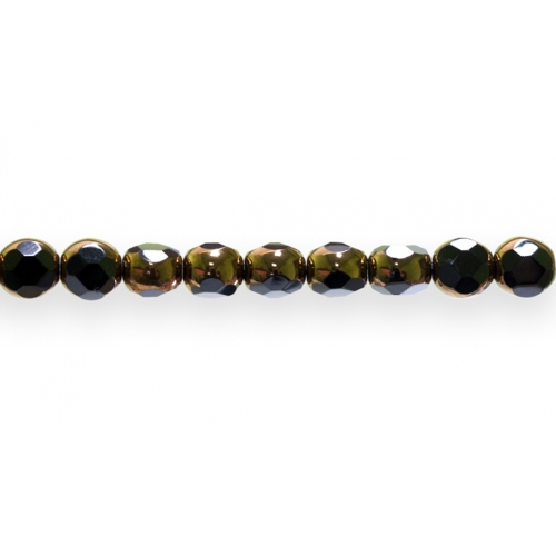 Läbipaistmatud, dekoreeritud ümarad tahulised (Jablonex) 8mm klaashelmed