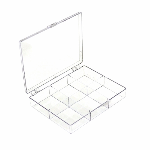 Karp pärlite vms. hoiustamiseks; 6 lahtrit 12 x 9 x 2,3 cm, B-1011