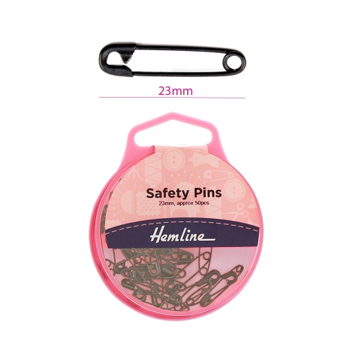Haaknõelad, 23mm, 50tk, mustad, HemLine 414.00
