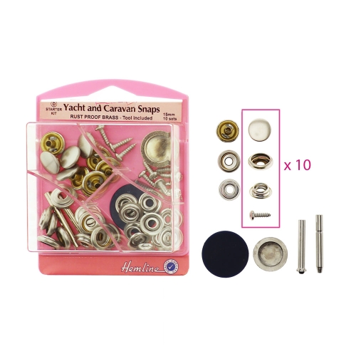 Roostevabade trukkide komplekt jäigale aluspinnale Yacht and Caravan, 10 tk, ø15 mm, Hemline 409.NK
