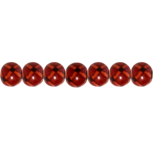 Värvilise ornamendimustriga ümarad puithelmed, 9 × 8 mm