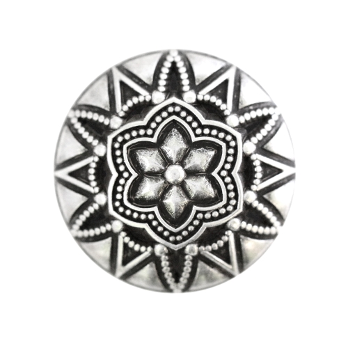 Kumer metallnööp reljeefse ornamendimustriga 40mm