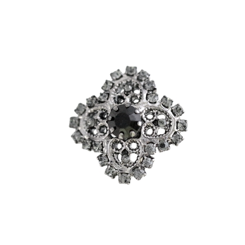 Pitsiline, klaaskristallidega metallnööp reljeefse ornamendimustriga 20mm/30L
