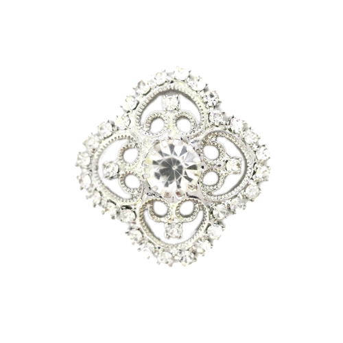 Pitsiline, klaaskristallidega metallnööp reljeefse ornamendimustriga 28mm/44L