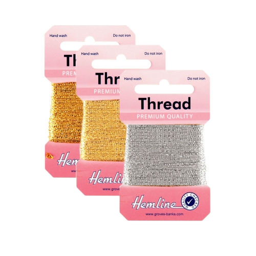 Metallikniit, glitterniit, 10m, Hemline 1002