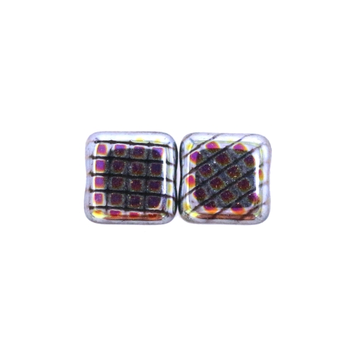 Ruudukujuline, lapik, kandiline 8x8x5mm klaashelmes, metallik mustriga