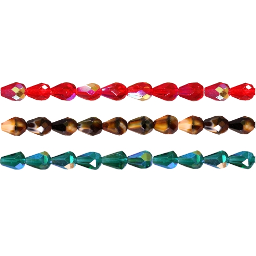 Tilgakujuline pikuti läbistatud (Jablonex) 9 x 7 mm tahuline klaashelmes