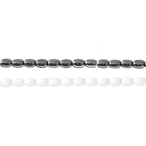 Ovaalne, pikuti läbistatud klaashelmes 6x4mm
