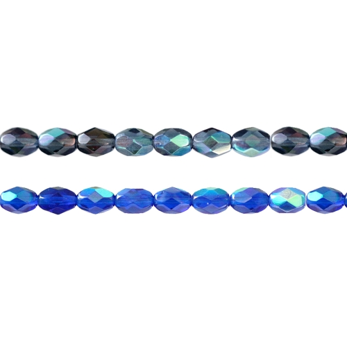 Ovaalne tahuline pikuti keskelt auguga klaashelmes 8x6mm 