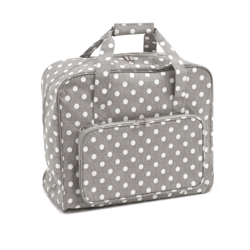 Suurem kandekott, õmblusmasina kott, Grey Linen Polka Dot (PVC), (d/w/h): 20 x 43 x 37 cm, Hobby Gift MRB.268