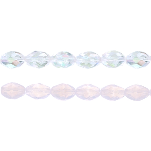 Ovaalne, tahuline klaashelmes, pikuti läbistatud, 11x8mm, Jablonex