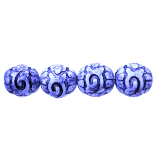Reljeefse ornamendimustriga, ümarad plastikhelmed, 12mm