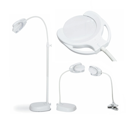 Laua- või põranda-luuplamp, juhtmega/juhtmevaba, 24 punkti LED, 2x suurendus, PureLite CFPL15E