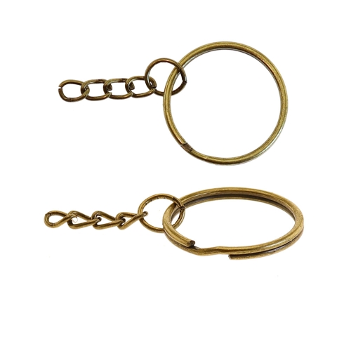 Key rings, split rings ø25 mm with pendant chain