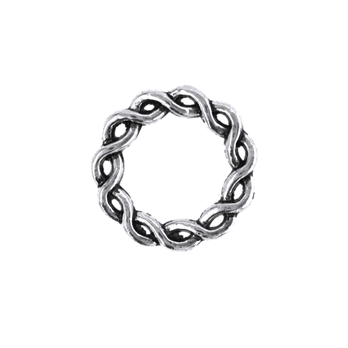 Metallist, punutud rõngakujuline, reljeefse mustriga, ehtedetail, suuruses 20x3mm