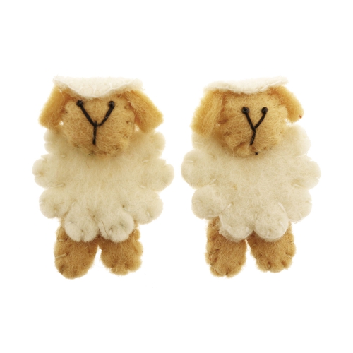 Nepaali lambavillast käsitsi vilditud lambad, 7 cm x 5 cm, 2 tk, Habico