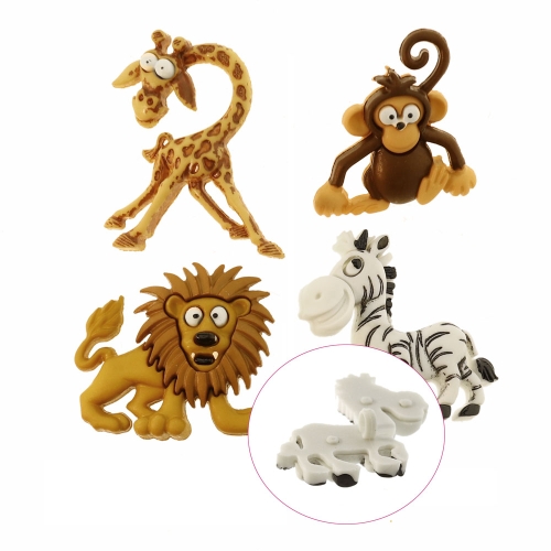 3D kannaga dekoratiivnööpide komplekt, max 4 cm, 4 tk, Dress It Up #7927 (USA)