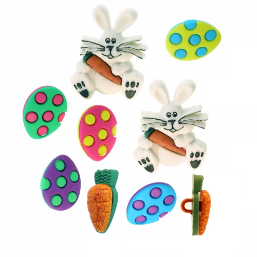 3D kannaga dekoratiivnööpide komplekt, max 3 cm, 9 tk, Dress It Up #7709 (USA)