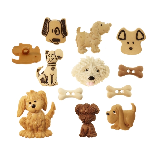 3D kannaga dekoratiivnööpide komplekt, max 3,5 cm, 11 tk, Dress It Up #369 (USA)