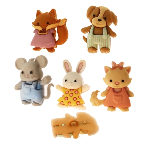 3D kannaga dekoratiivnööpide komplekt, max 2,5 cm, 5 tk, Dress It Up #9322 (USA)
