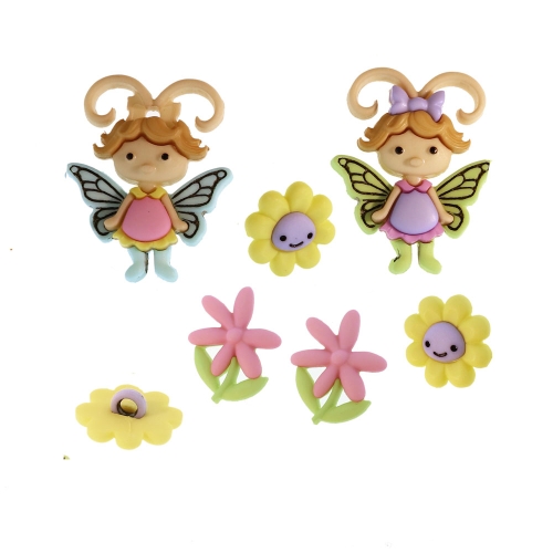 3D kannaga dekoratiivnööpide komplekt, max 3,5 cm, 6 tk, Dress It Up #8294 (USA)