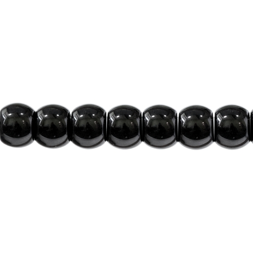 Must läbipaistmatu klaashelmes 11,5x8,8mm, augu läbimõõt 5mm (Preciosa)